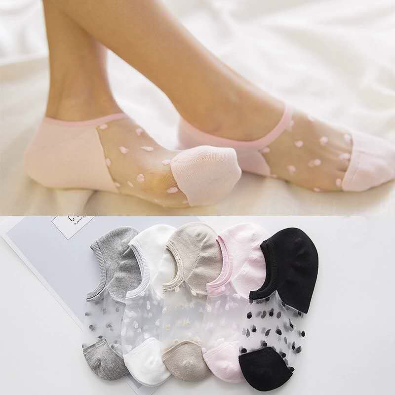 Ladies' invisible socks, glass fiber crystal socks, boat socks, Japanese and Korean socks, bean shoes and socks, cotton socks
