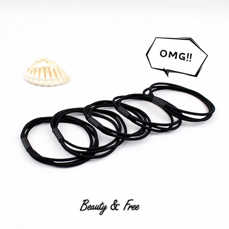 100 pieces/play high elastic stretch-resistant glue 3 in 1 tie hair rubber band hair cord headband ground stand hair cord thumbnail