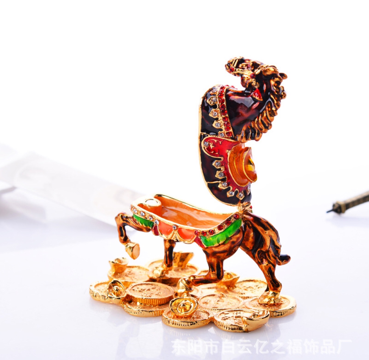 合金首饰盒/精品摆件/水钻镶嵌细节图