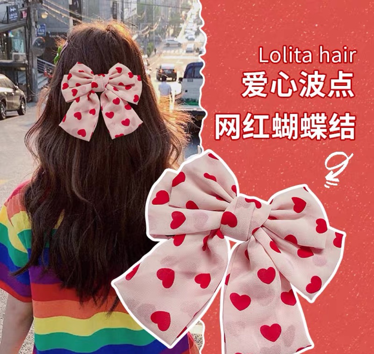 Web celebrity very big bowknot hair clip sweet girl dish hair top clip temperamental super fairy hair clip at the back of the head tiaras Japan and Japan thumbnail