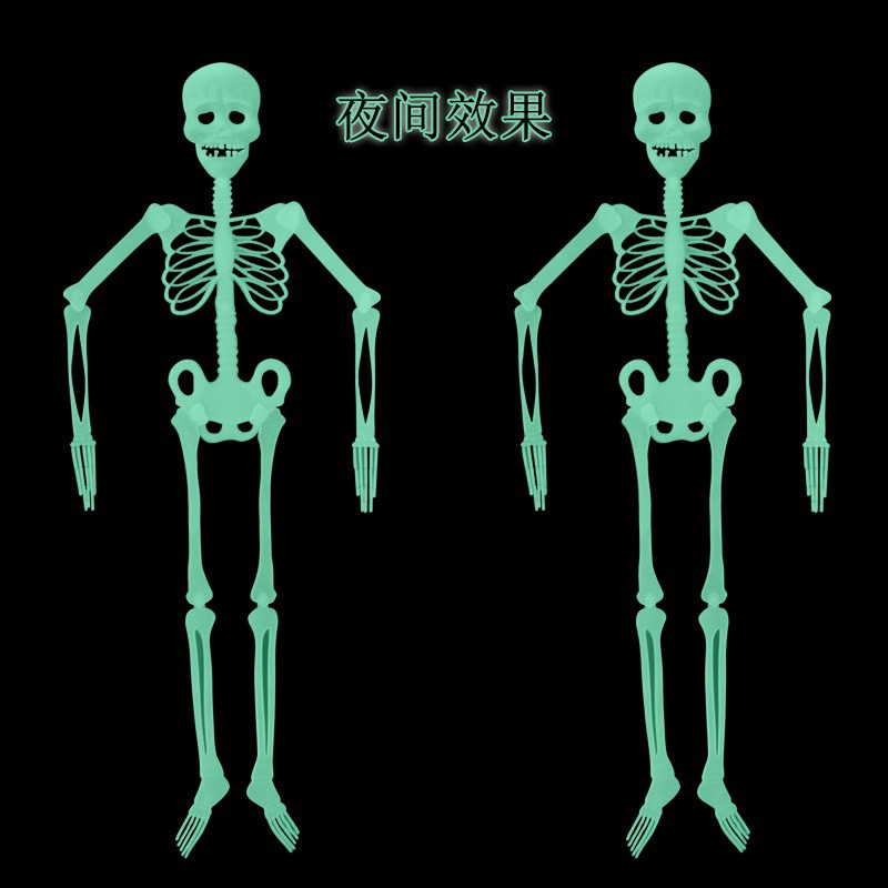 Luminous skeleton Halloween event props, bar haunted house decoration items, 1.5-meter, 90-centimeter, 30-centimeter luminous skeletons Specification image