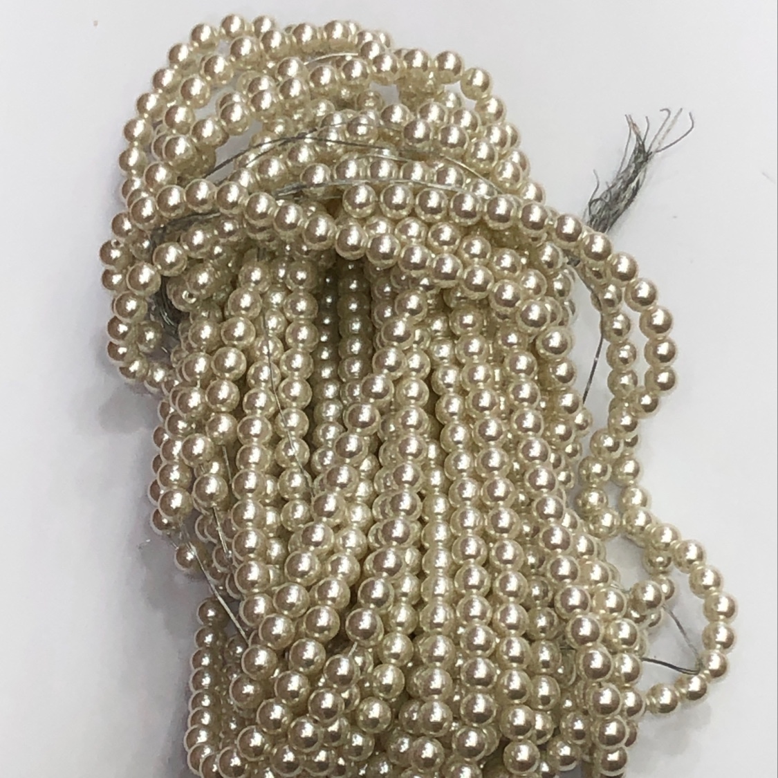 高品质6mm玻璃仿珍珠，一条160颗，无瑕疵，白色米色有现货详情图2
