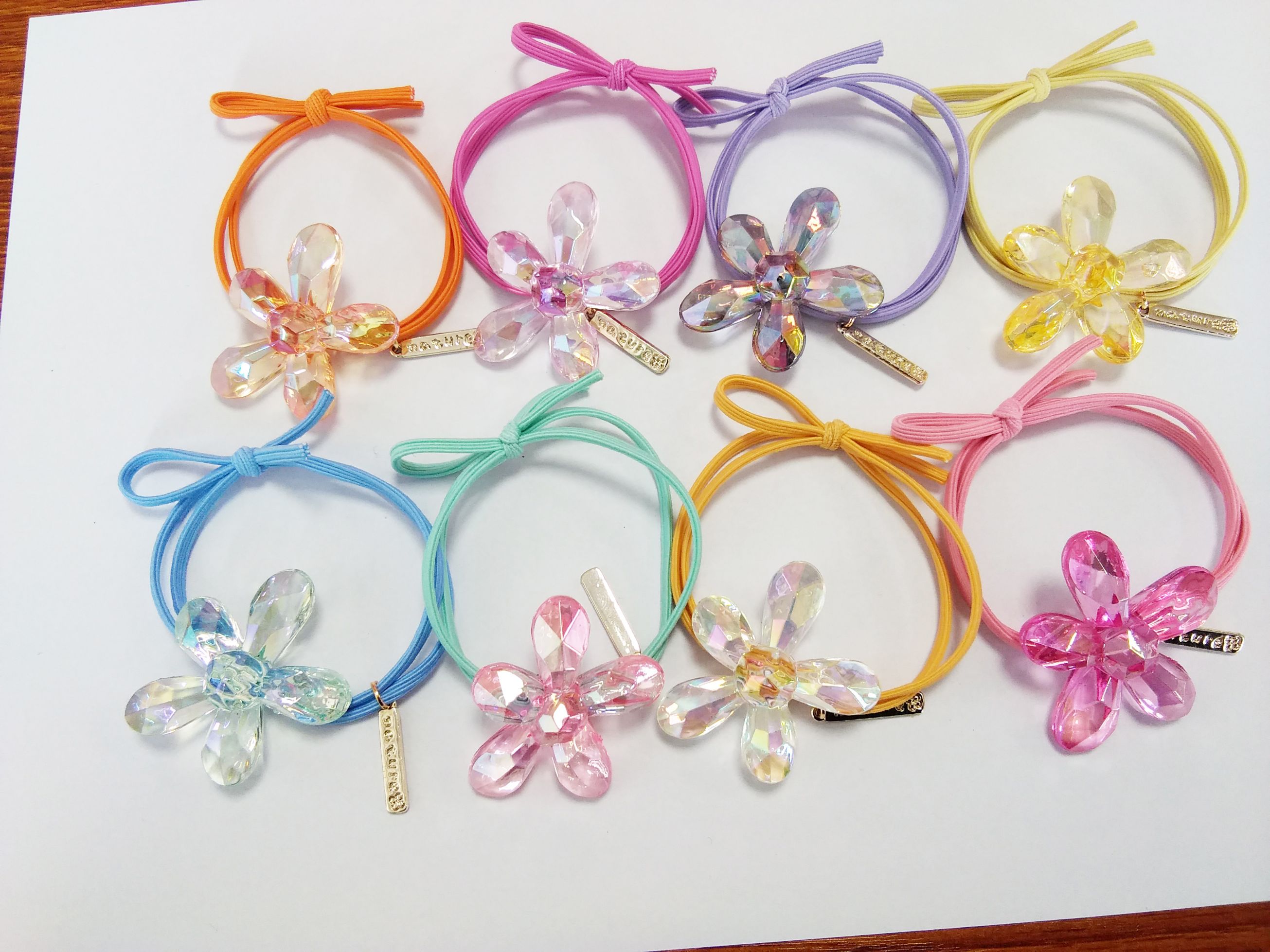 Irregularly cut large flower circular knot double-layer rubber band