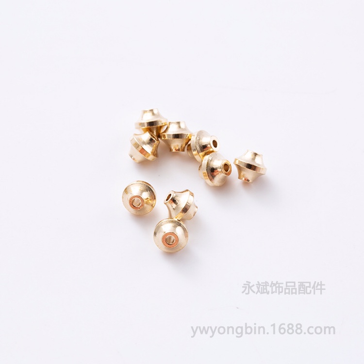 Factory direct sales of brass natural color round flying saucer bead bracelet and necklace diy jewelry accessories