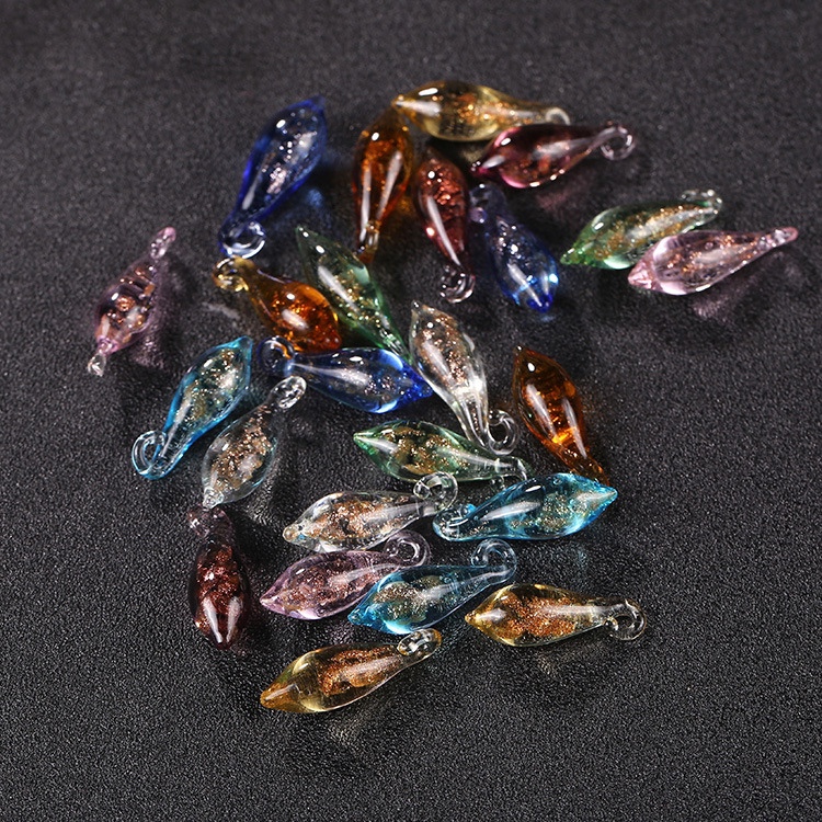 Llenas de arena boraja gotas de agua 23*8mm boraja cuentas colgante 11 colores hecho a mano diy accesorios con