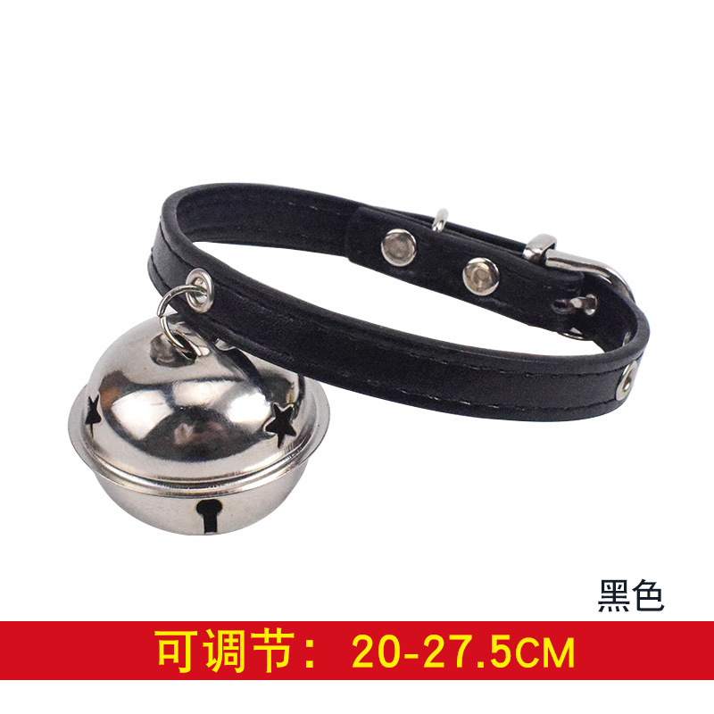 Factory Direct Sales Pet Bell Collar Teddy Bell Than Bear Pet Pu Collar Dog Cat Pet Supplies Specification drawing