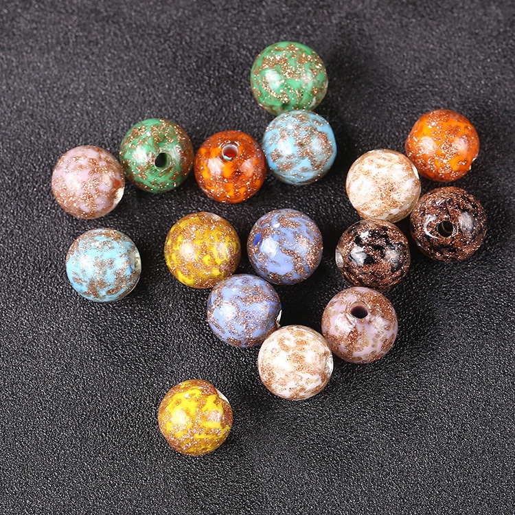 金沙琉璃散珠古法手工日式金星琉璃珠DIY手链项链配饰批发