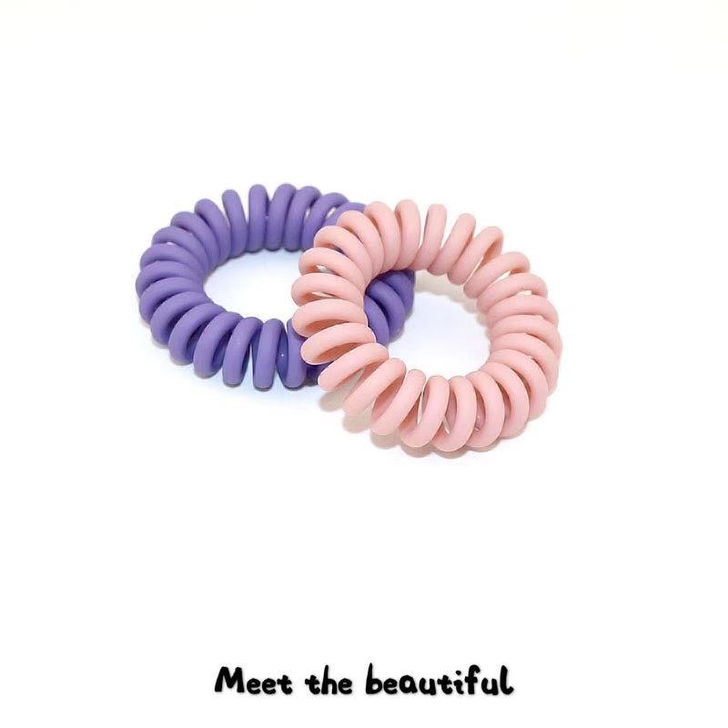 100 pieces/pack of frosted textured phone cord female plastic rubber band bracelet trumpet thumbnail