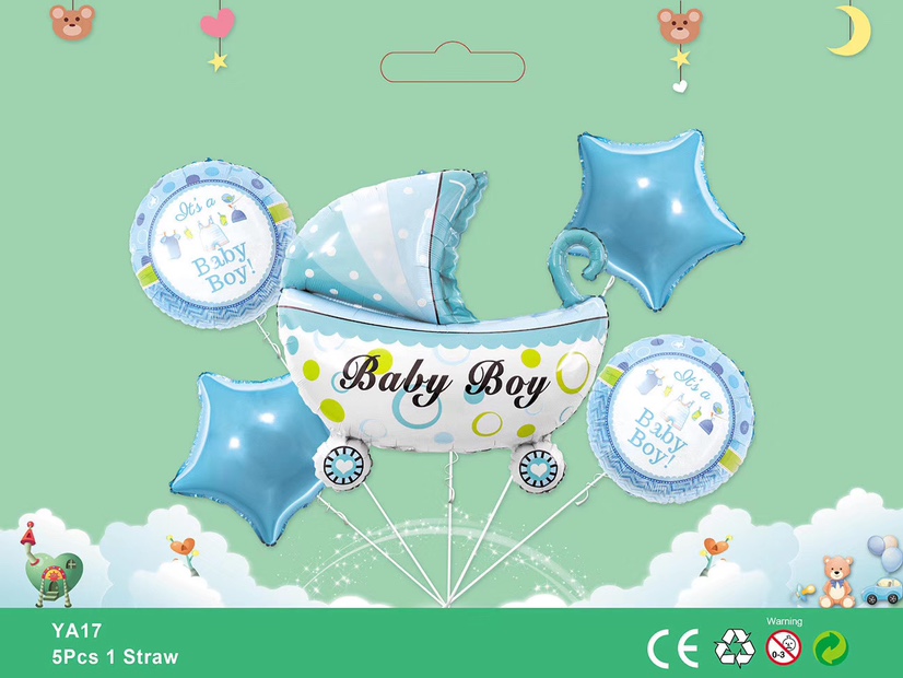迷你婴儿系列儿童生日派对布置用品卡通充气玩具铝膜气球批发详情图8