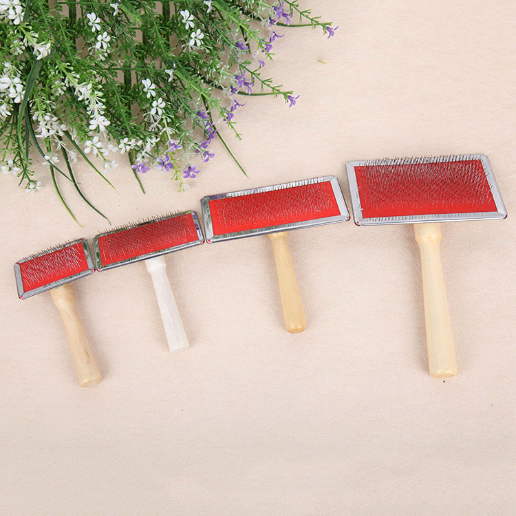 沣沛厂家直销T皮草刷子木柄针刷 毛领雪地靴护理梳 宠物美容梳刷详情图5