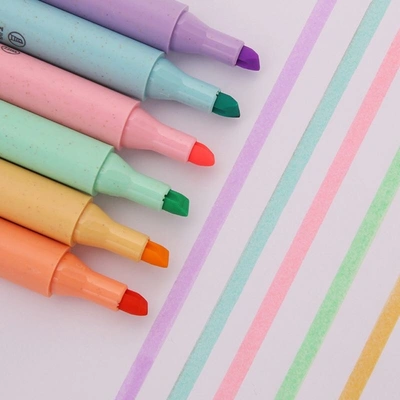 Creative and lovely triangle fluorescent set marker pen for students and children thumbnail