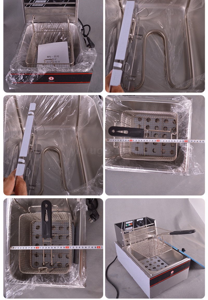 Single-cylinder single-sieve electric fryer, commercial deep fryer, fried dough stick machine, large-capacity French fries, chicken cutlets, chicken legs detail image 9