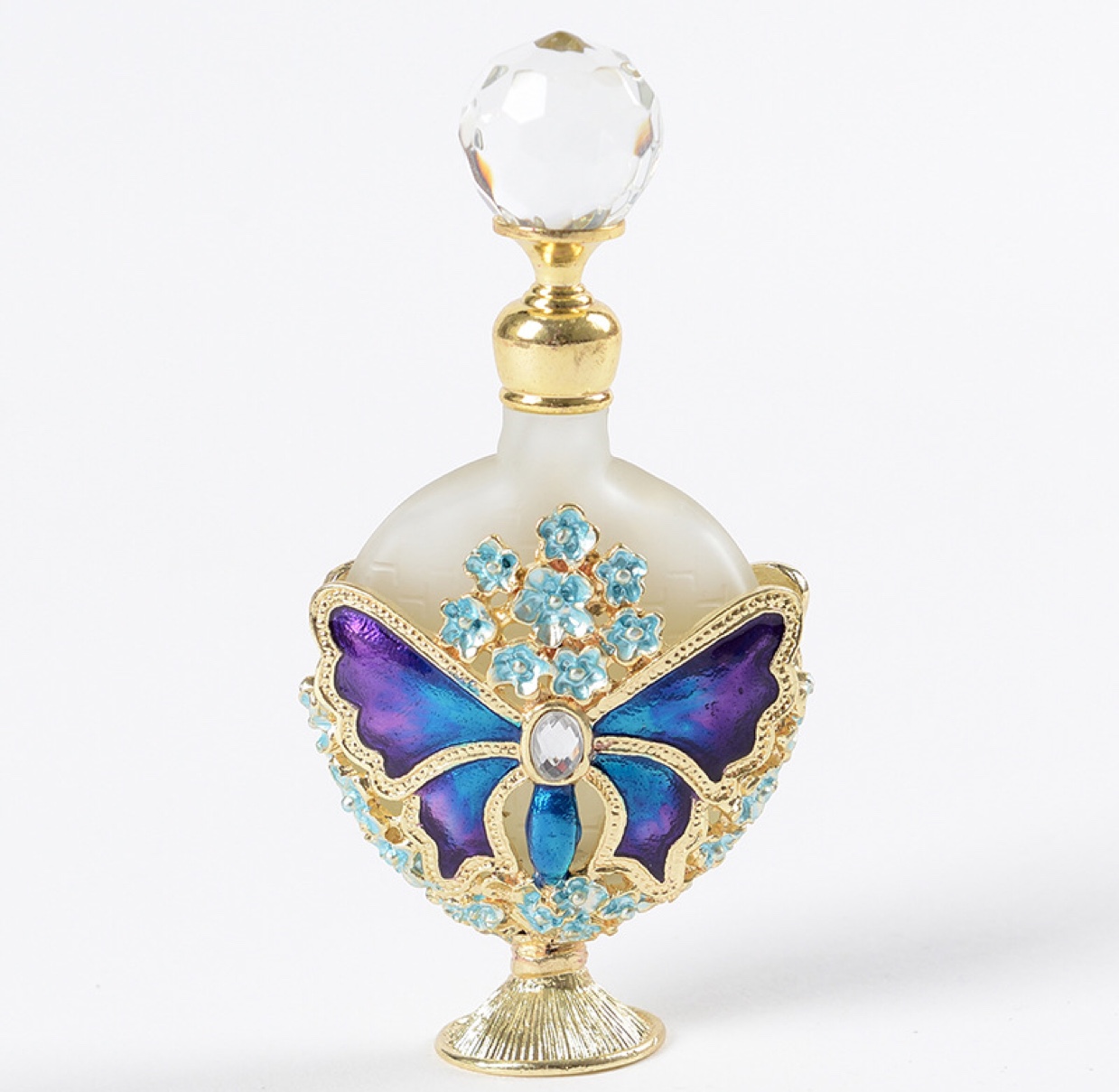 Middle East perfume bottles, Dubai perfume bottles, alloy enamel color perfume bottles, painted perfume bottles, plant perfume bottles, butterfly Item Picture