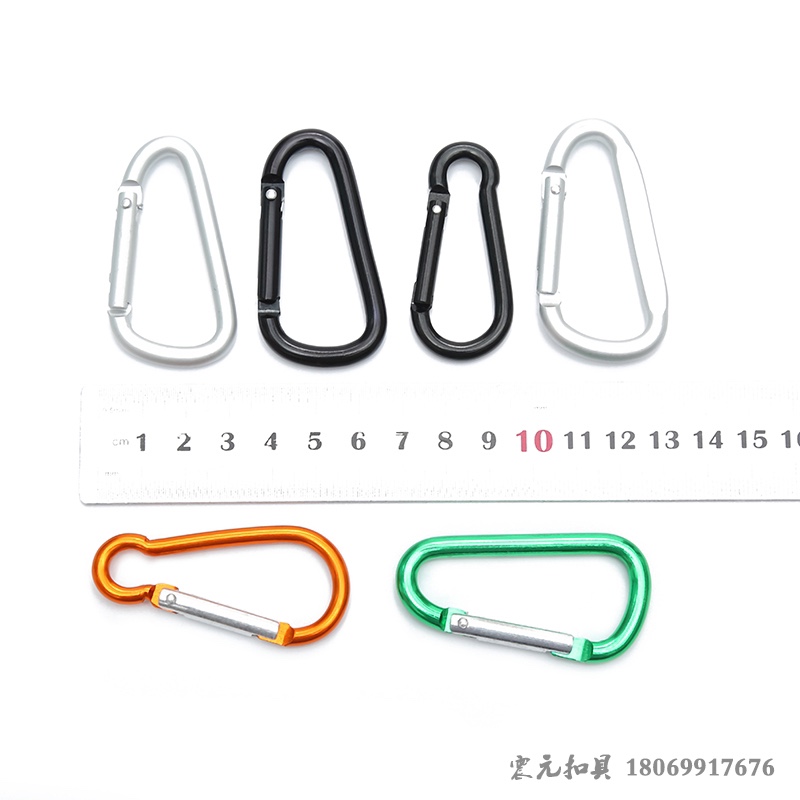Same-day delivery of in-stock items: No. 5 aluminum hook for mountain climbing, outdoor mountain climbing buckle, aluminum alloy gourd hook, D-shaped hook details Picture