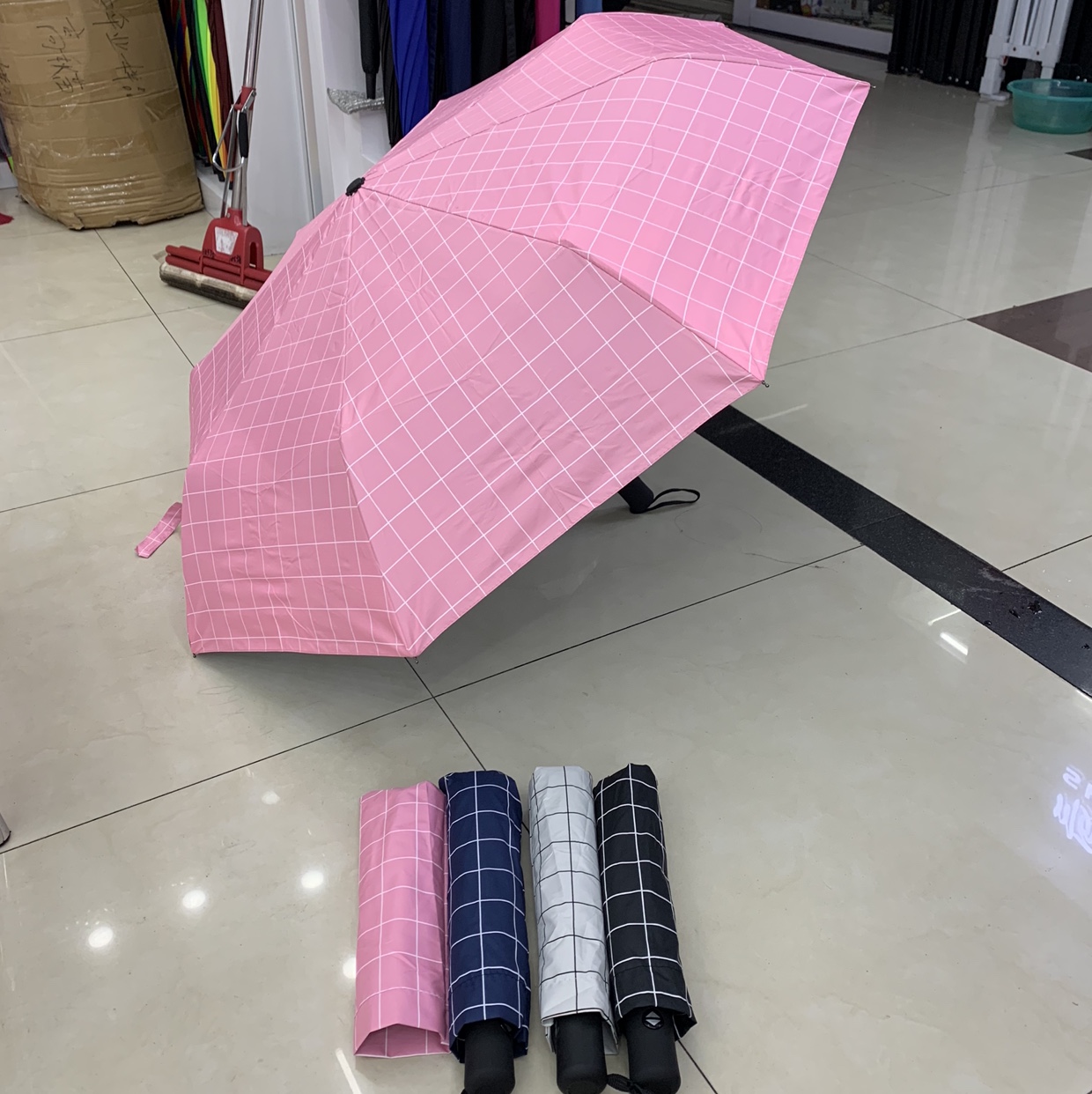 三折全自动黑胶遮阳方块伞抖音同款