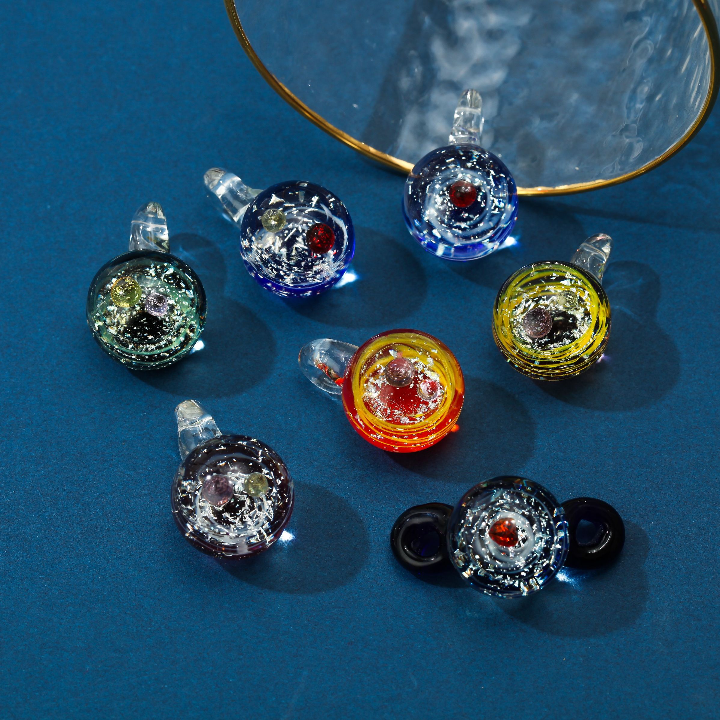 Starry Sky Glass Ball Necklace, Cosmic Glass Pendant, Fashionable Accessory, Dreamy Birthday Gift For Couples To Confess Their Love