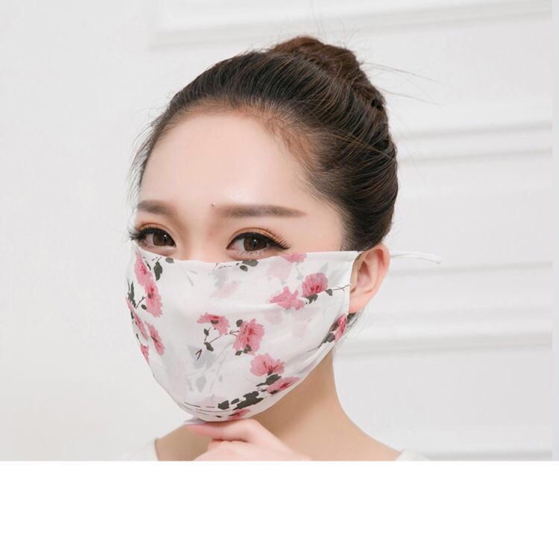 夏季冰丝口罩夏天薄款透气防晒尘防紫外线男女黑色真丝桑蚕丝面纱产品图