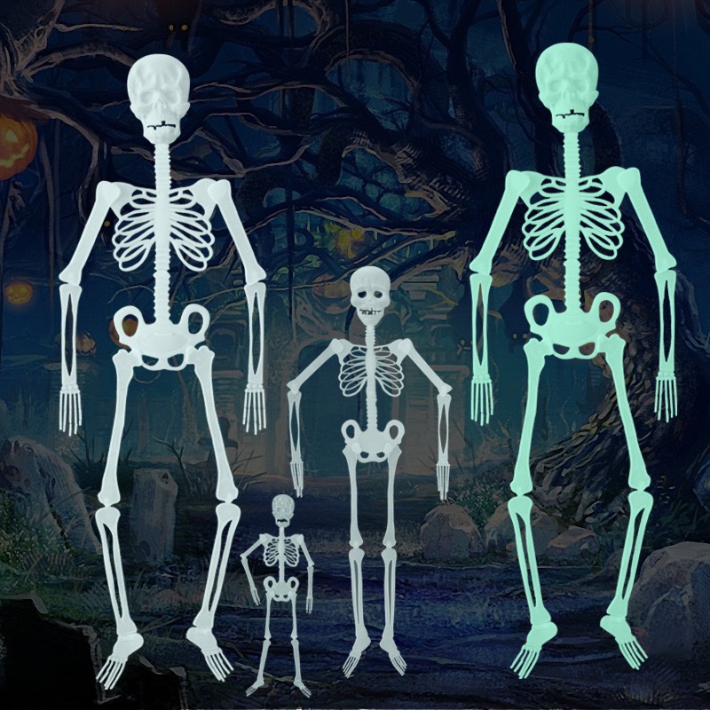 Luminous skeleton Halloween event props, bar haunted house decoration items, 1.5-meter, 90-centimeter, 30-centimeter luminous skeletons undefined