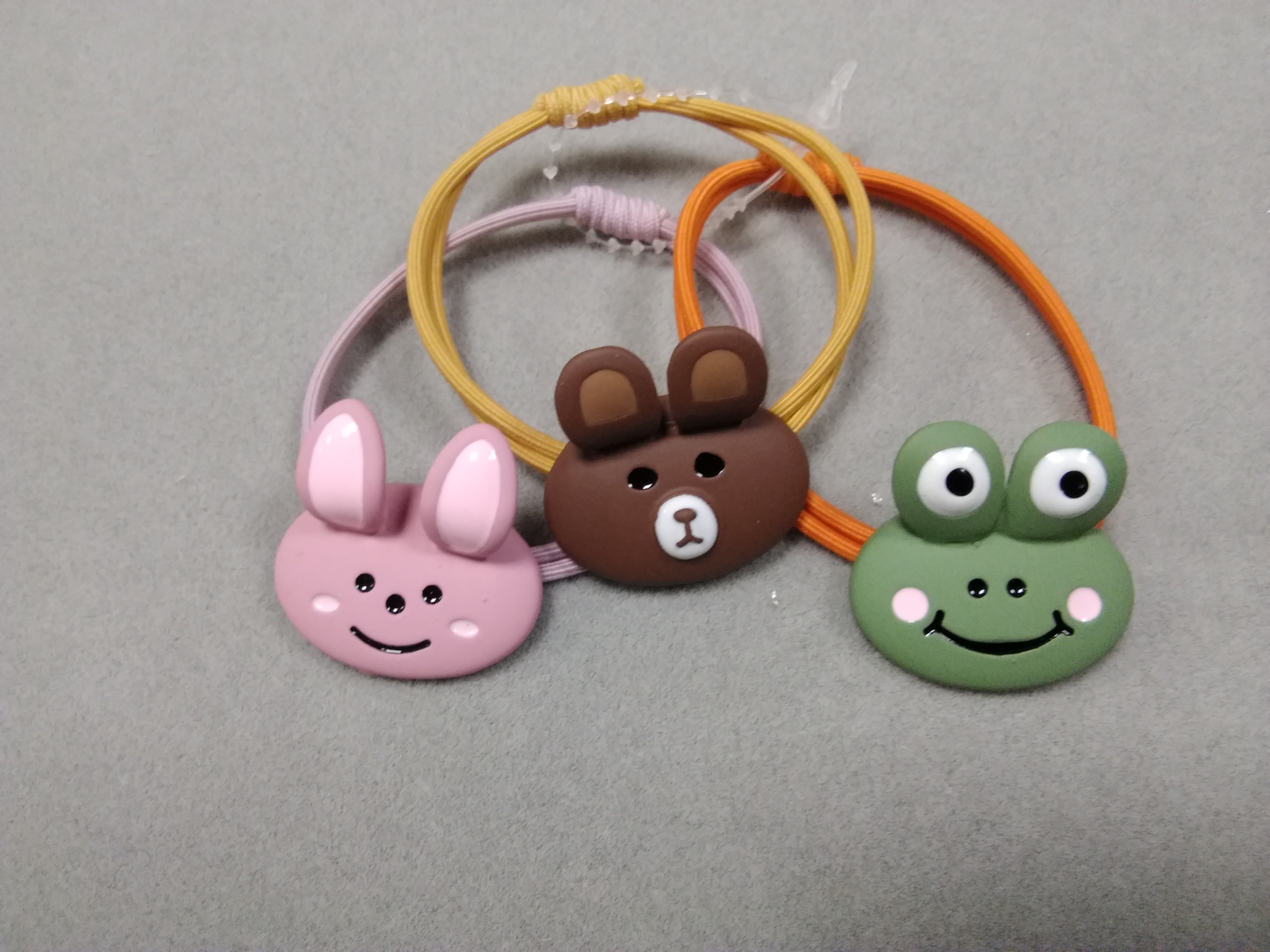 Alloy small animal head wound double-layer rubber band detail image 1