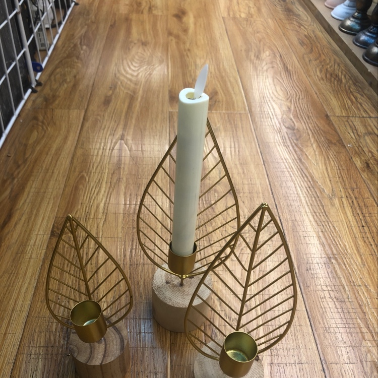 Líneas geométrico estilo nórdico simple único dorado herrería candelero hidroponía regalo creativo hoja pequeño 🍂 grande