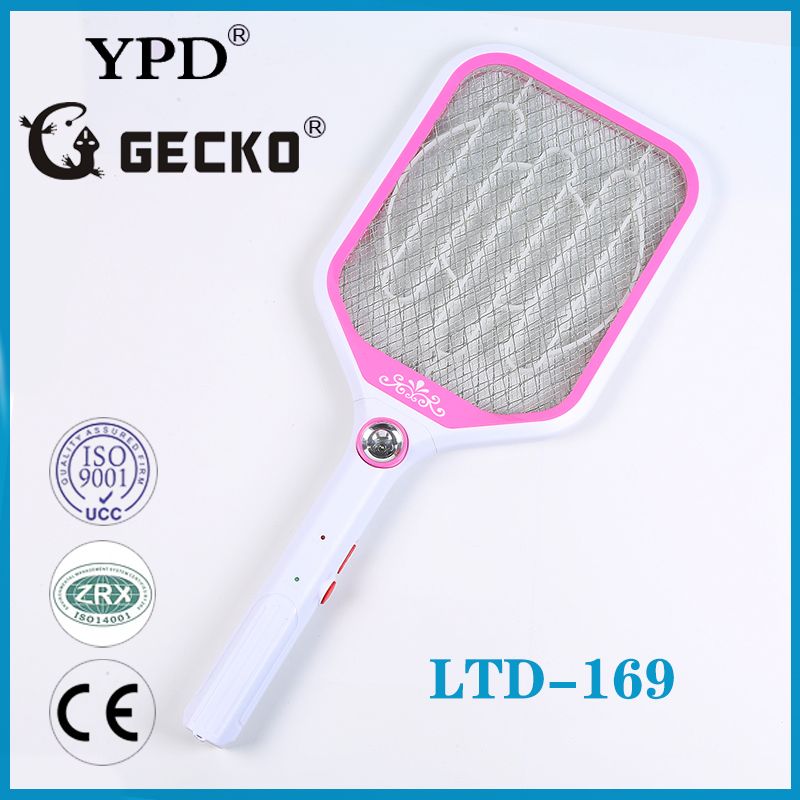厂家直销GECKO-LTD-169超高品质带LED照明灯充电式电蚊拍22X54CM详情图1