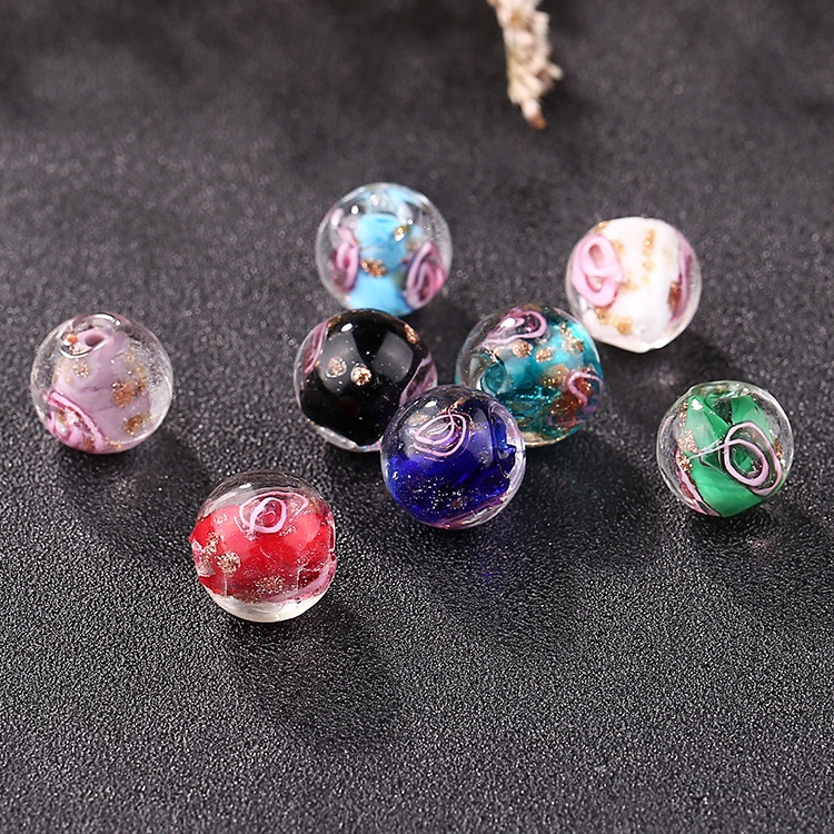 Perlas de borraja estilo antiguo japonés núcleo incrustado ciruela arena dorada perlas de borraja perlas redondas perlas sueltas accesorios accesorios al por mayor