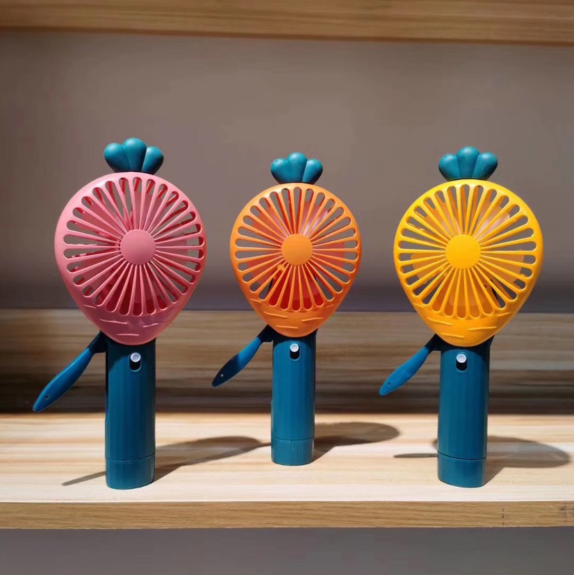 The hot-selling fruit series hand-pressed single-head spray mini fans and hand-pressed spray mini fans are selling well at street stalls Application Scenario