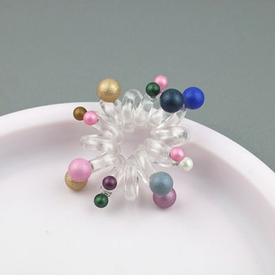 100 pieces/bag bead telephone wire hair cord female plastic rubber band bracelet welcome to sample custom thumbnail