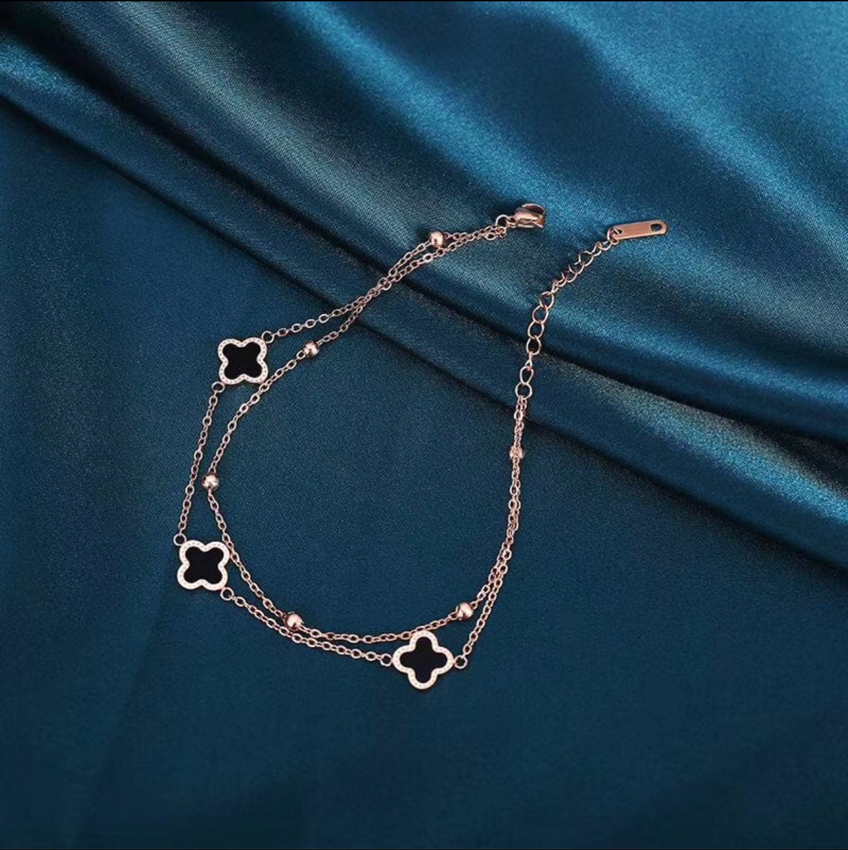 316 titanium steel rose gold bracelet with lotus feet, new Korean version, fashionable, trendy and environmentally friendly