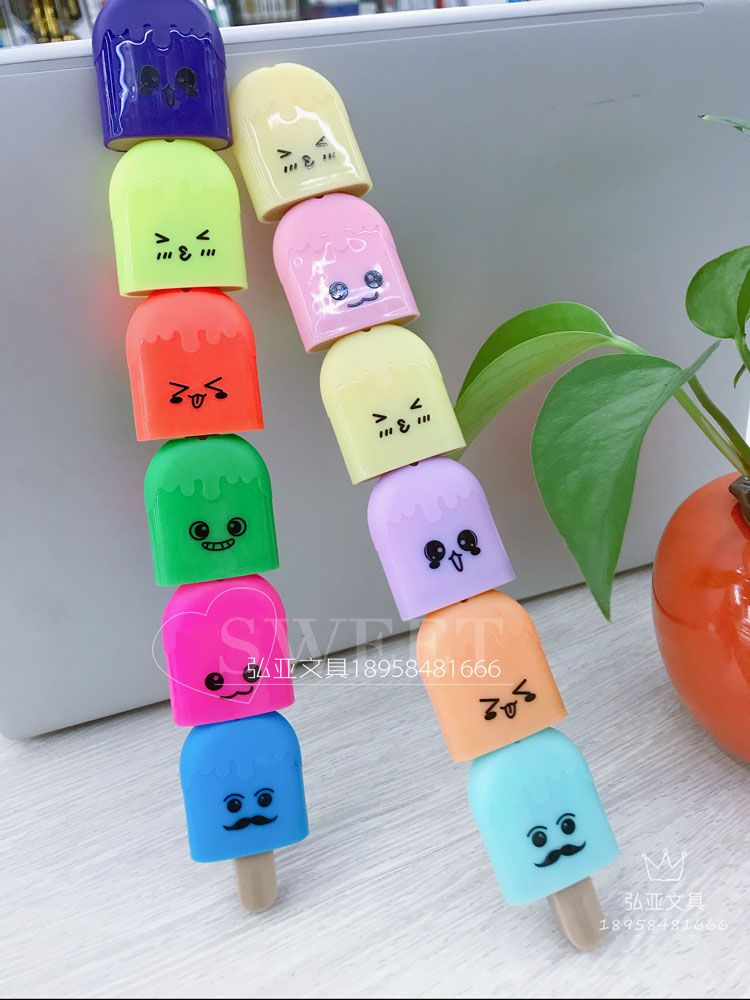Can splice highlighter 3 section 4 section 5 section 6 smiley Popsicle ice cream highlighter