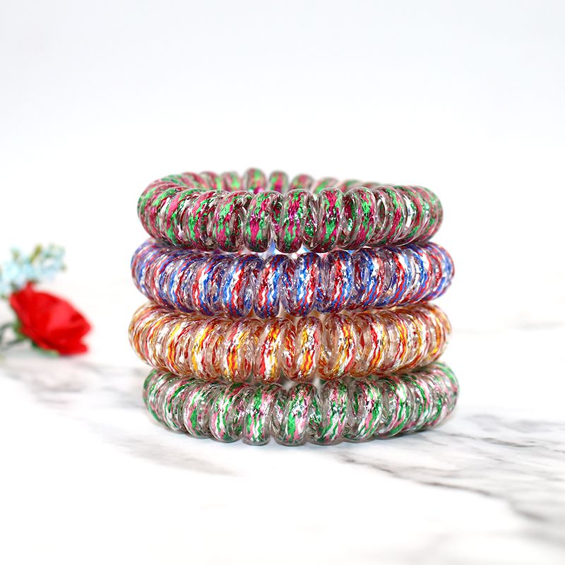 100 pieces/wrap lace phone cord female plastic rubber band bracelet welcome to make to order thumbnail