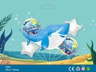 逊新款海洋动物主题鲨鱼螃蟹海豚铝膜气球套装生日派对气球束🐟🐟🐟