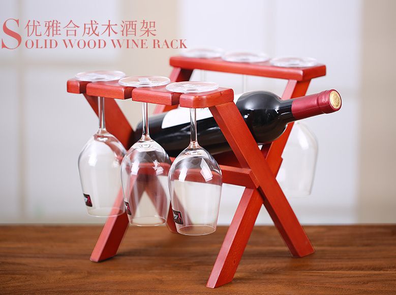 葡萄酒木制红酒架高脚杯晾衣架