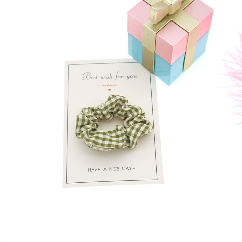 A simple Korean trendy hair accessory with a French checkered fat intestine hair band and headband for girls Specification image