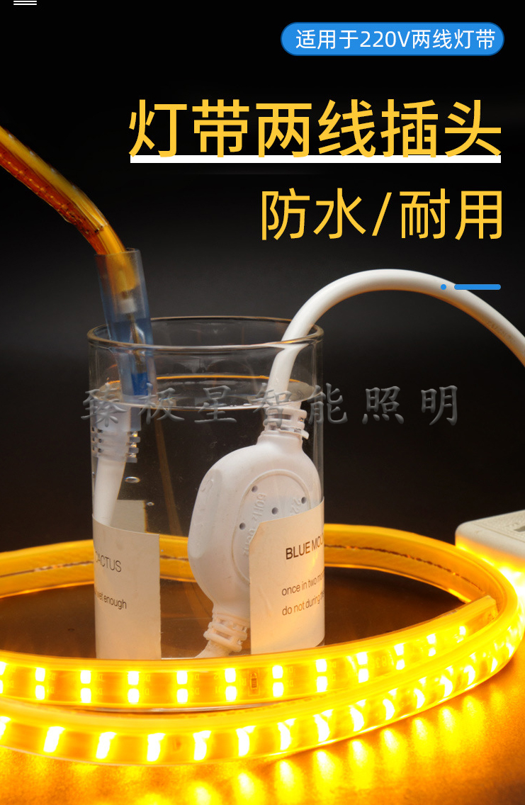 高压灯带开关电源线插头LED灯带 防水插头2835/3014/5050/5730详情图6