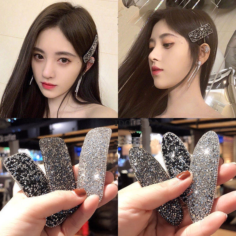 Korean rhinestone hair clip female simple word bangs clip girl bb clip ins side clip web celebrity clip headdle thumbnail