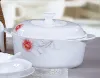 White jade glass steamer, round CASSEROLE, 2.5L details Picture