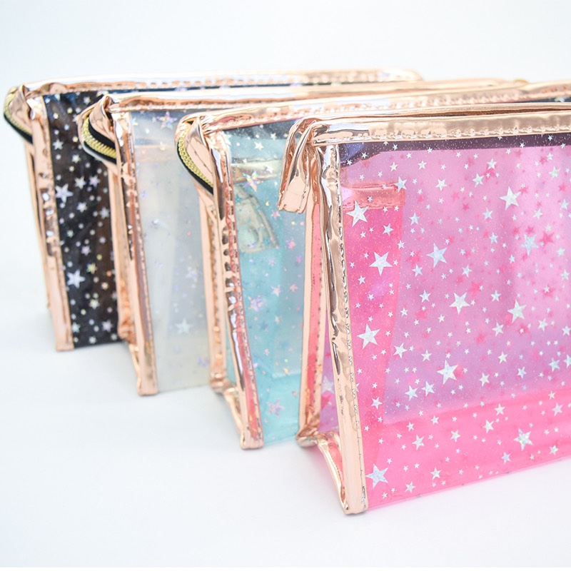 防水pvc星星公文包大容量化妆包化妆袋洗漱包手拿包收纳包细节图