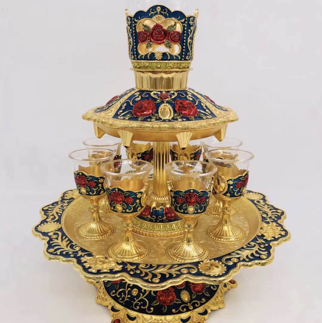 Cross-Border Arab Turkey Alloy Glazed Glass Alloy Cup Divider -01