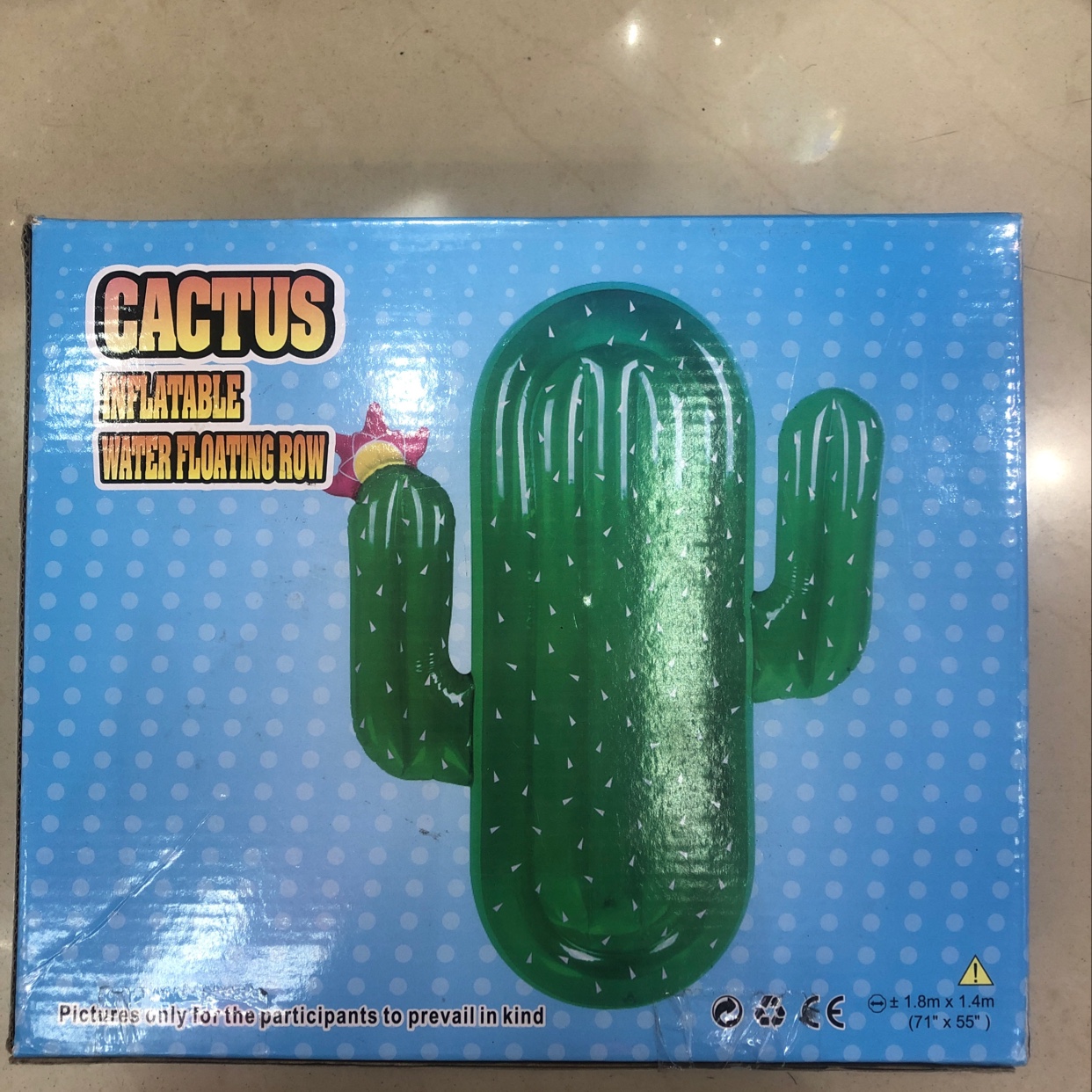 Inflatable Pvc Floating Drainage Upper Cactus Floating Row Swimming Ring details Picture