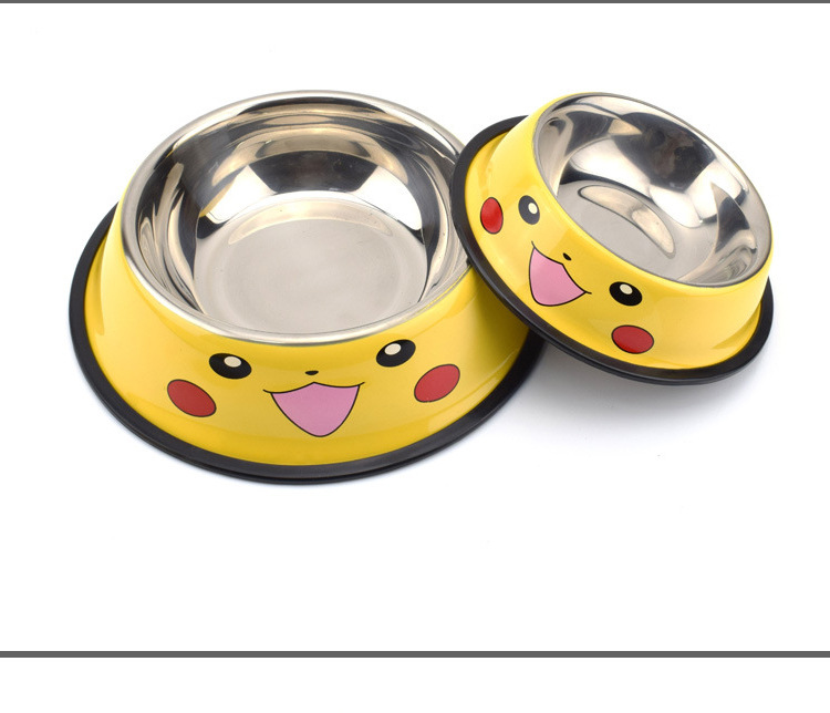 厂家直销宠物碗彩色不锈钢卡通印花喂食狗狗猫食盆防滑不锈钢碗详情图8