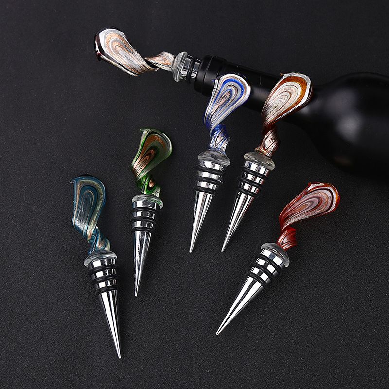 定制创意琉璃红酒塞子 红酒瓶塞葡萄酒塞保鲜塞密封塞气泡酒塞白底实物图