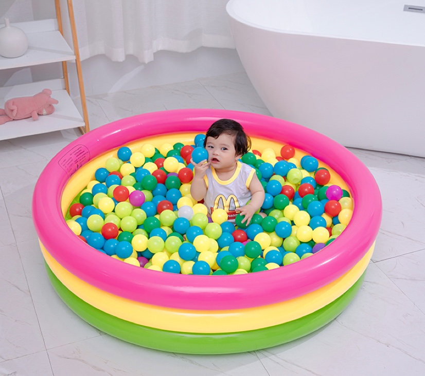 三环彩虹水池婴儿浴盆充气玩具批发详情图1