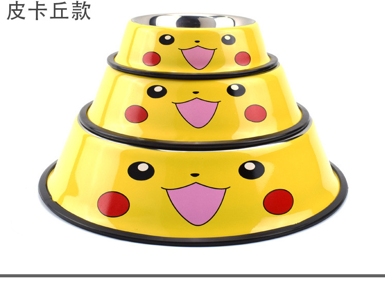 厂家直销宠物碗彩色不锈钢卡通印花喂食狗狗猫食盆防滑不锈钢碗详情图9