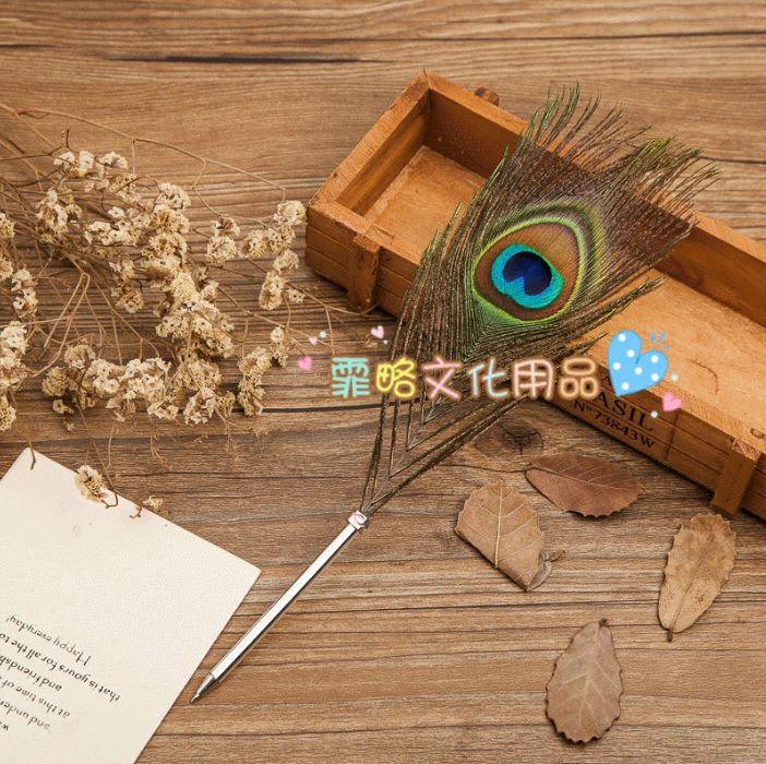 义乌好货 电镀笔鹅毛驼背欧式复古哈利波特蘸水羽毛笔礼品套装图