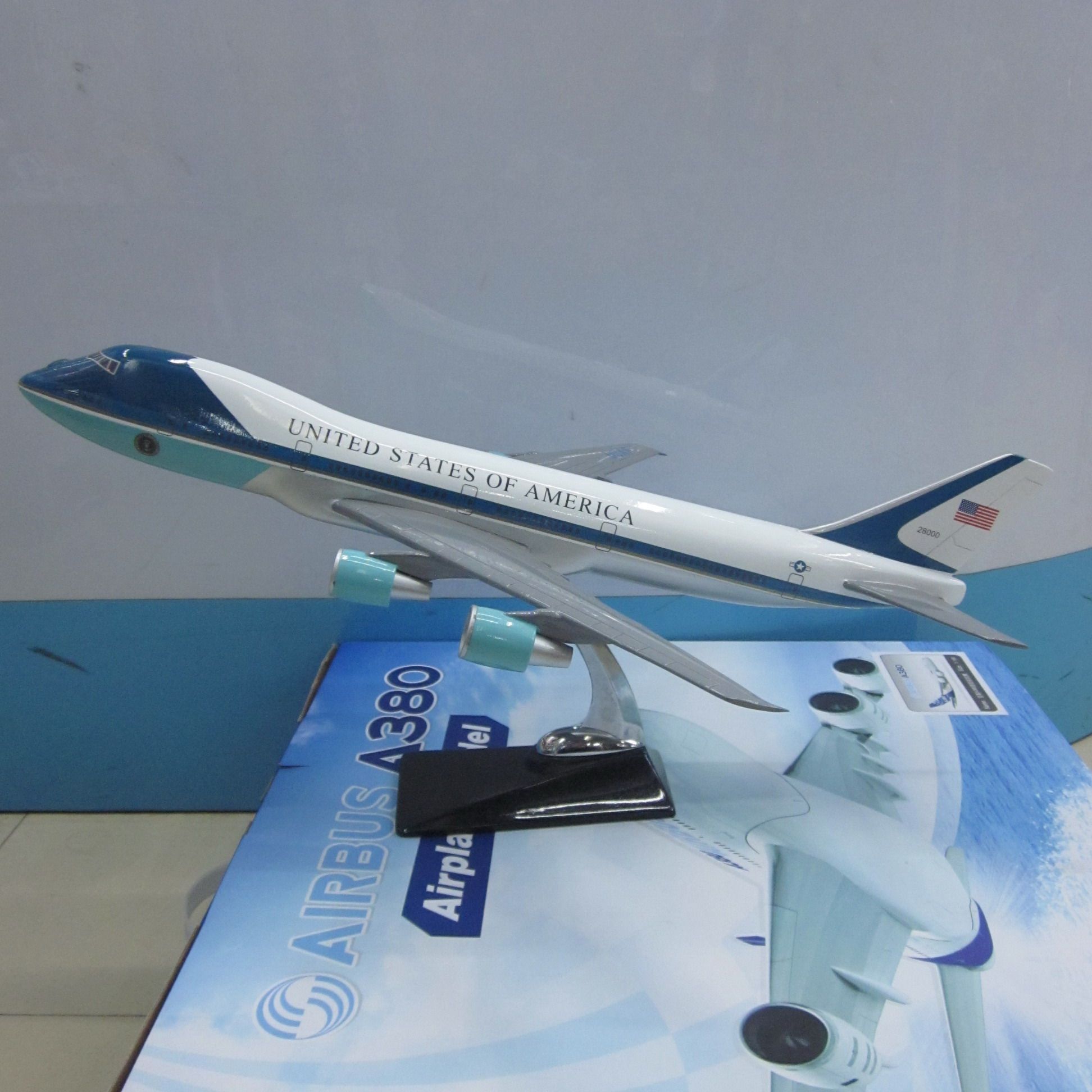 飞机模型（B747-200美国空军一号）仿真飞机模型 树脂飞机模型