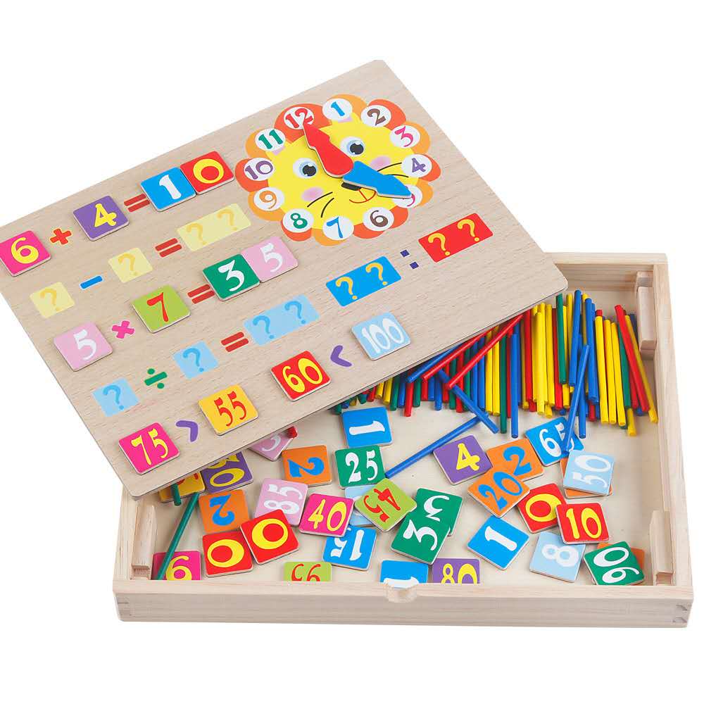 磁性拼拼乐闹钟数字盒画板百变写字板黑板益智木质玩具详情图4