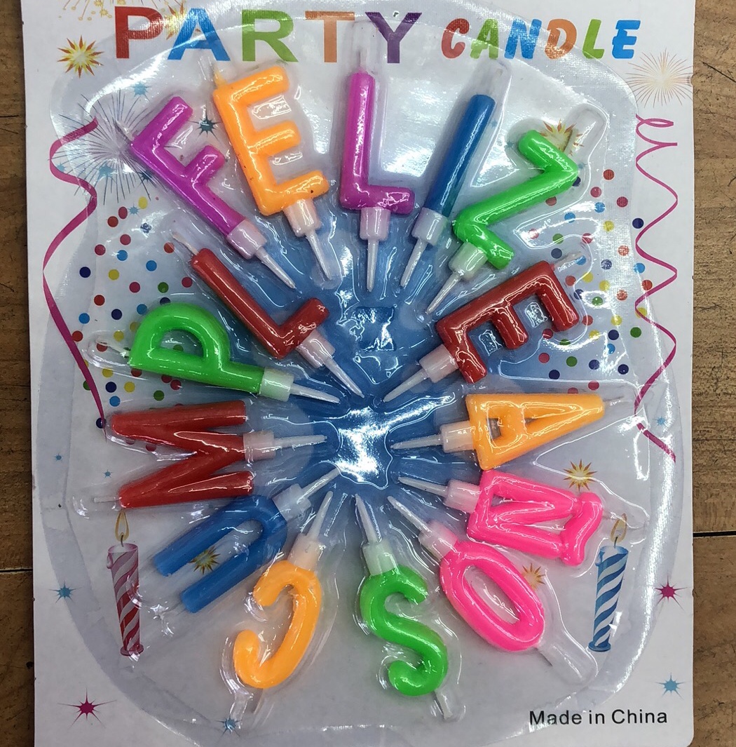 Spanish alphabet birthday candles