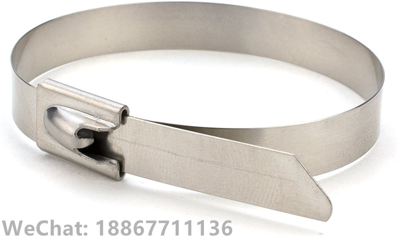 14英寸不锈钢电缆带-100个自锁式金属白钢绑带固定座扎丝卡扣抱箍详情图2