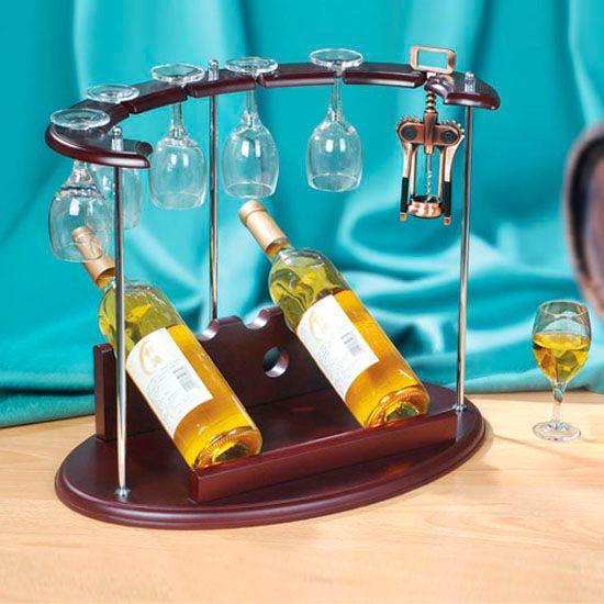 Wine Wooden wine rack goblet 0071 thumbnail